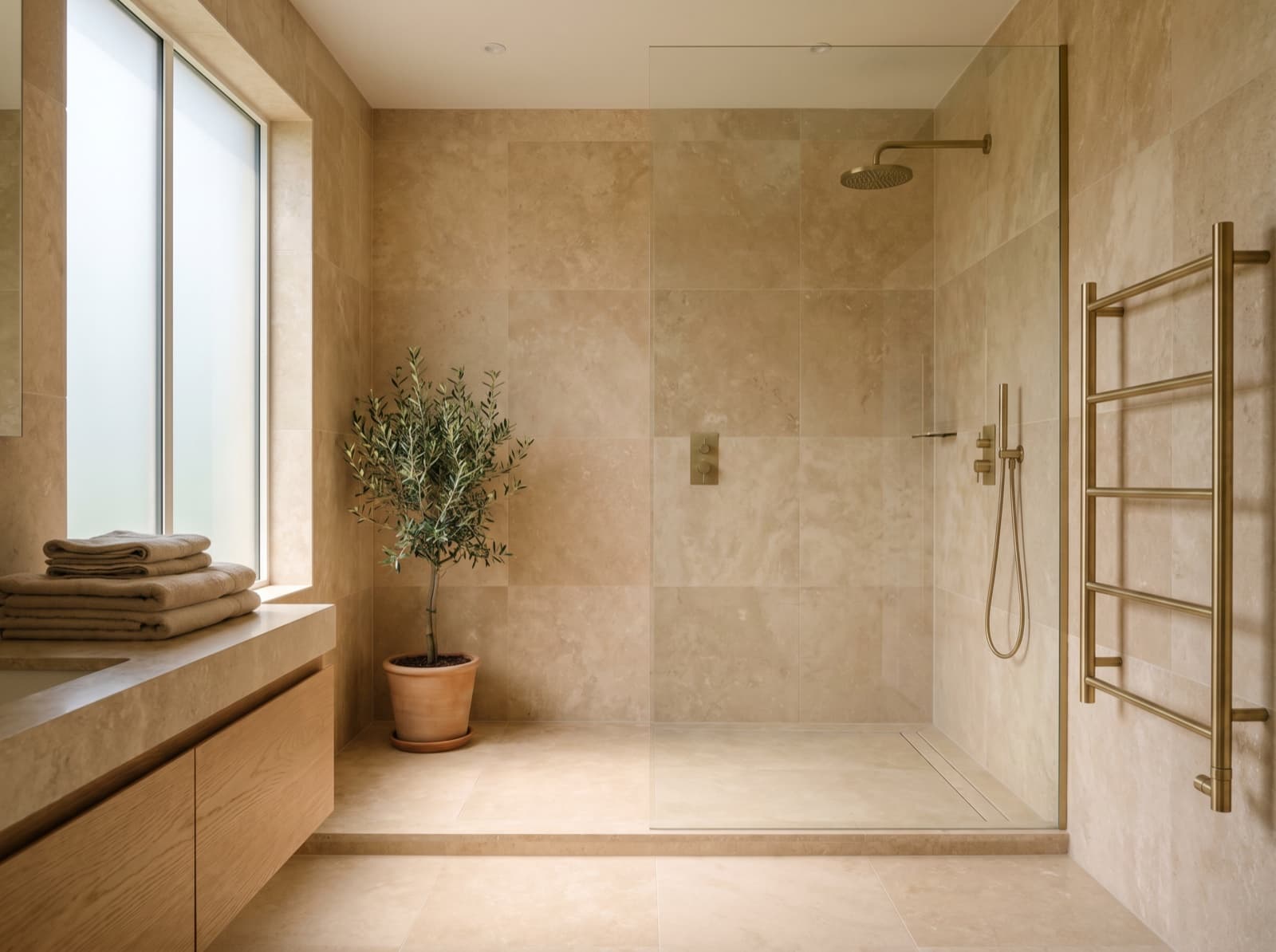 Salle de bain moderne avec douche italienne rénovée par Domea Rénovation à Strasbourg